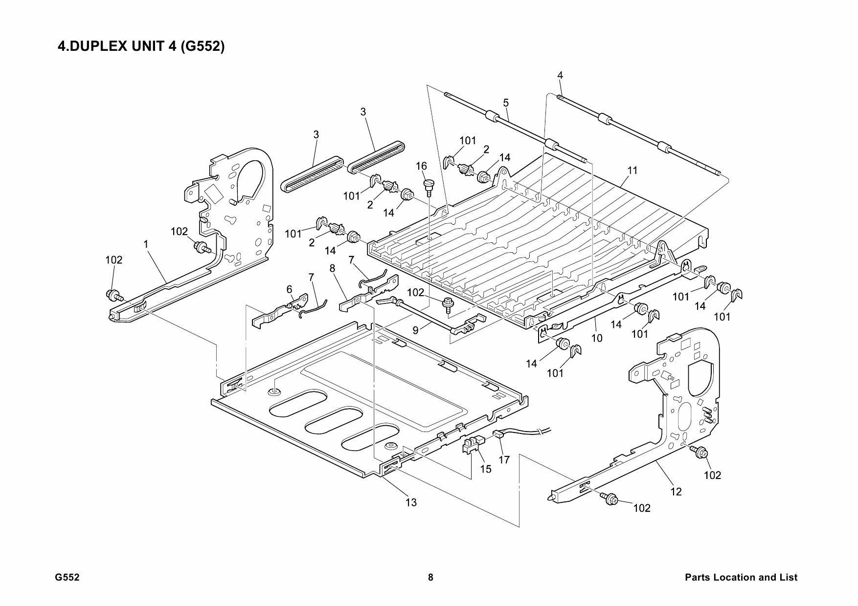 RICOH Options G552 DUPLEX-UNIT Parts Catalog PDF download-6